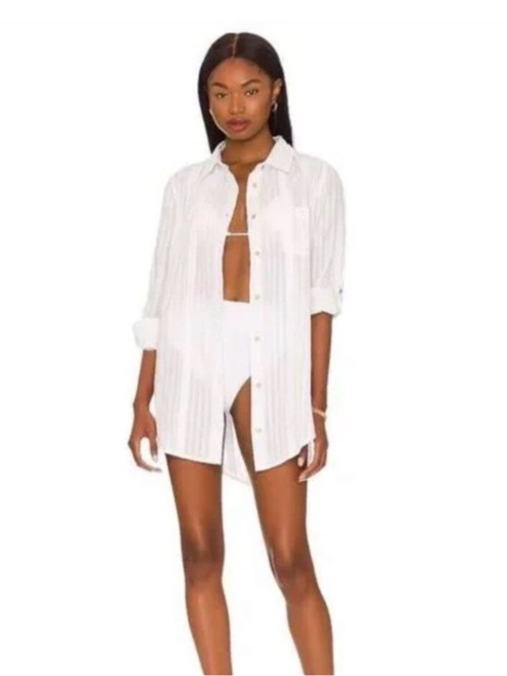 Solid & Striped The Oxford Tunic White Button Down Shirt Size S $158 MSRP